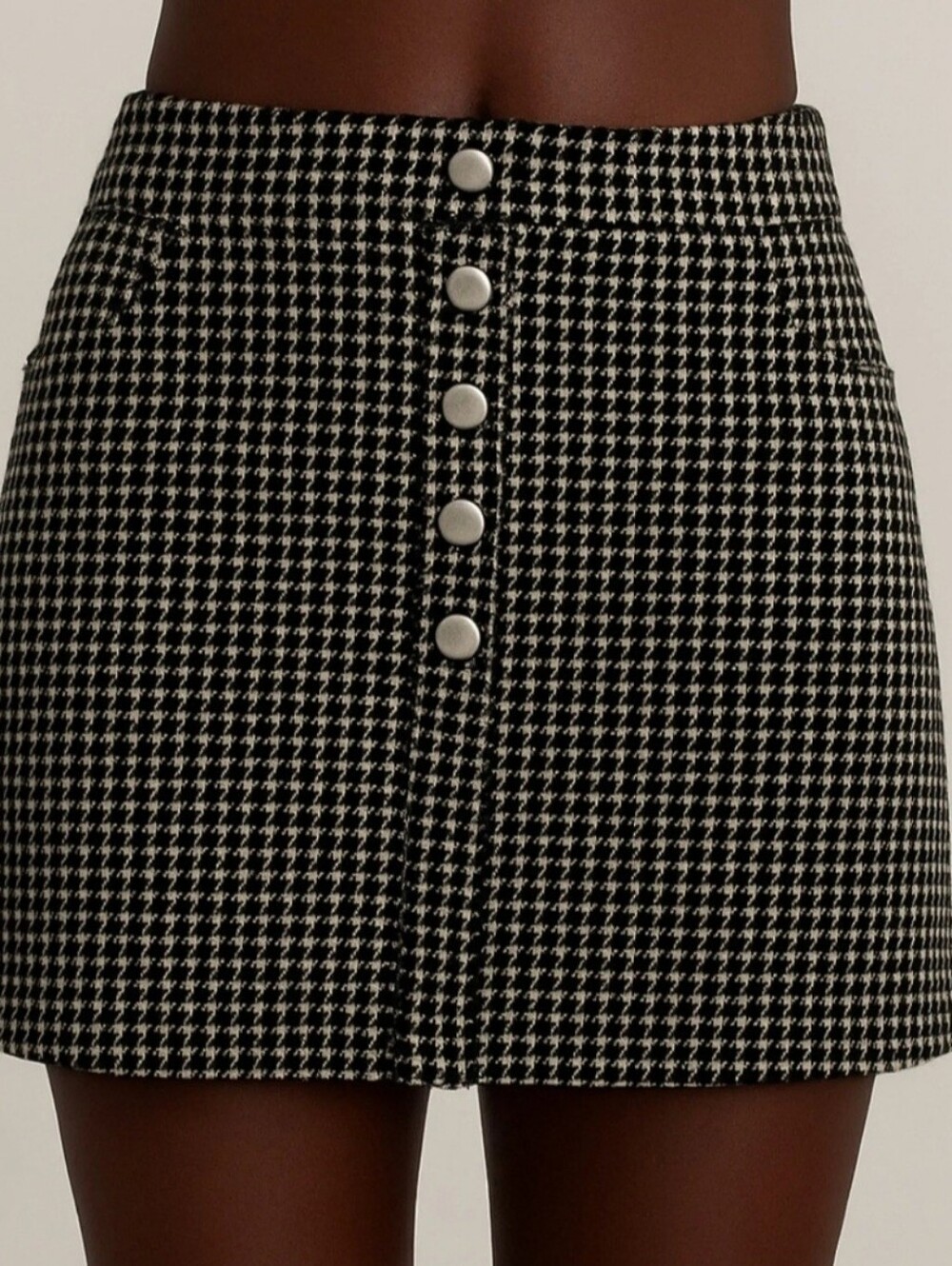 Forever 21 Black and White Houndstooth Skirt